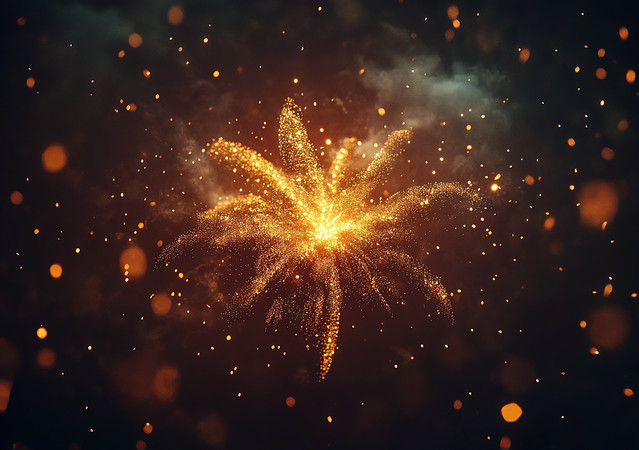 夜空中的璀璨烟火绽放 夜空中的璀璨烟火绽放