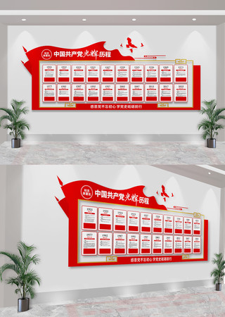 党的光辉历程党代会党史党建文化墙 CDR