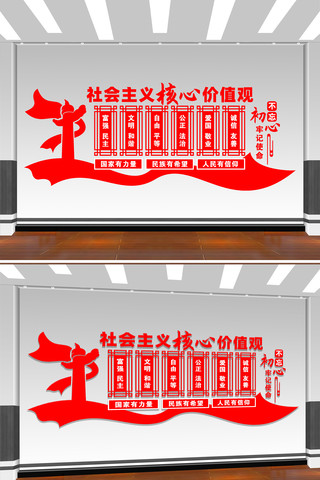 社会主义核心价值观党建文化墙 CDR