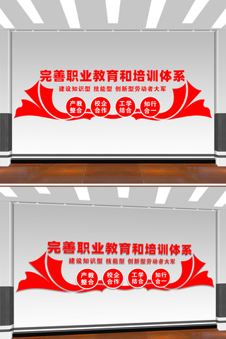 完善职业教育培训体系职业教育文化墙 CDR