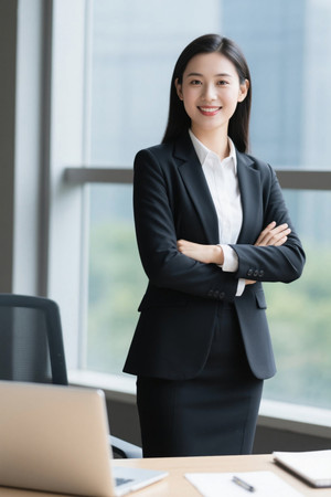 自信优雅职场女性室内写真