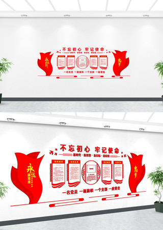 共筑中国梦党建文化墙 CDR