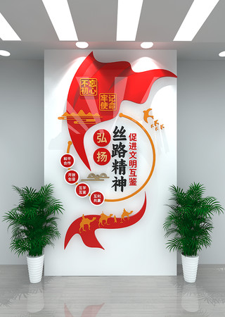 弘扬丝路精神党建文化墙 CDR