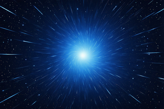 蓝色宇宙星河光线背景图