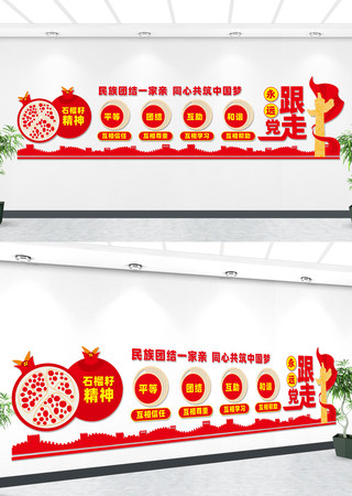 民族团结宣传文化墙 CDR