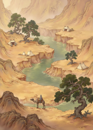 山水主题的水墨画 PNG