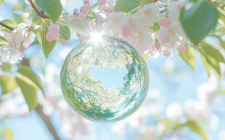 水滴中的樱花 水滴中的樱花