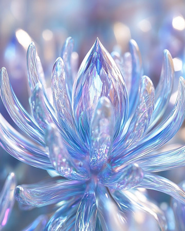 水晶般绽放的莲花