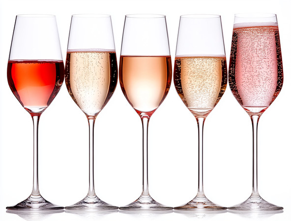 五杯香槟气泡丰富 五杯香槟气泡丰富