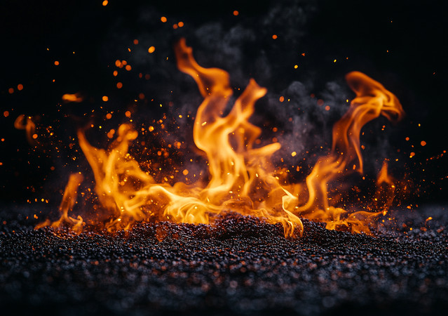 炽热火舞夜空下的火焰之舞 炽热火舞夜空下的火焰之舞