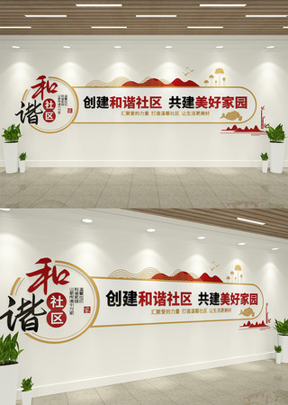 创建和谐社区共建美好家园社区文化墙 AI