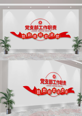 党支部工作职责党建文化墙 党支部工作职责党建文化墙
