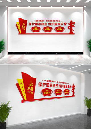国家保密局文化墙宣传标语 CDR