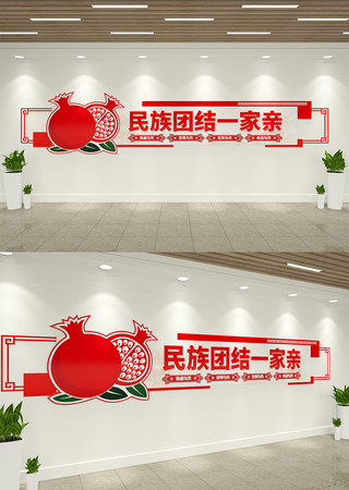 民族团结一家亲民族团结文化墙