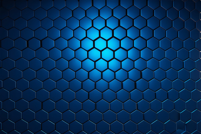 深蓝蜂巢几何科技背景