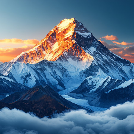 霞光映照下的巍峨雪山 霞光映照下的巍峨雪山