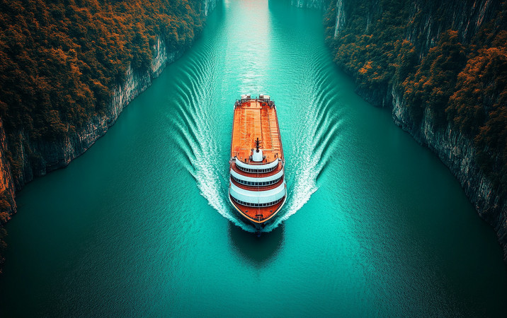 峡谷中航行的巨轮 峡谷中航行的巨轮