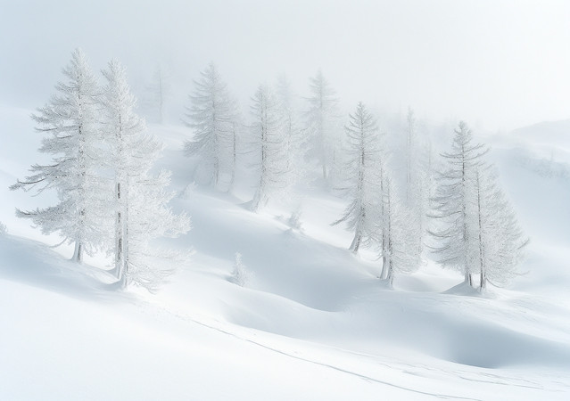 雪白的松林宁静的冬日 雪白的松林宁静的冬日