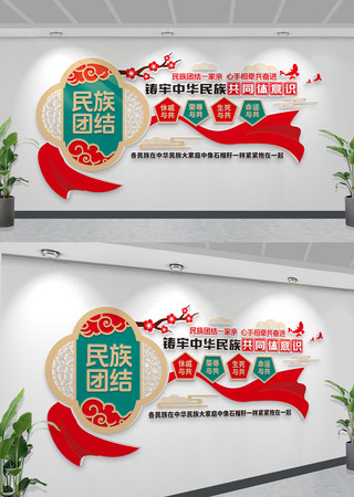 铸牢中华民族共同体意识民族团结文化墙图片