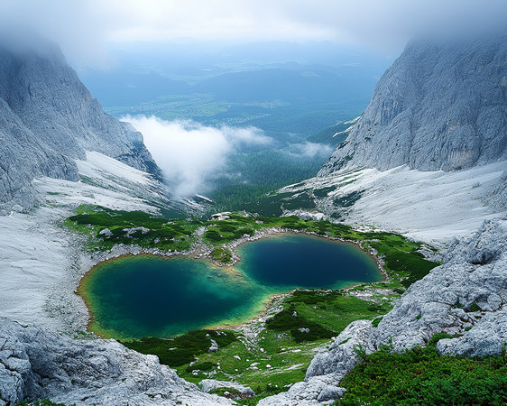 高山雪山湖泊 高山雪山湖泊