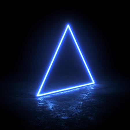 深海中闪烁的蓝色三角形光带