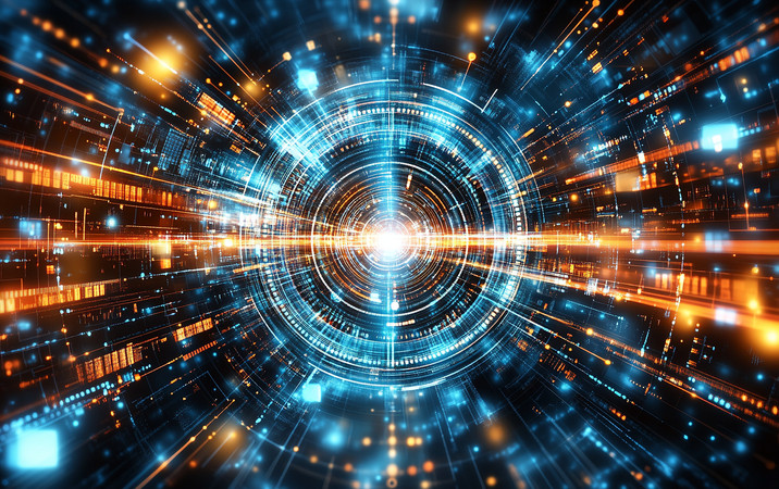 未来科技隧道中的数据流 未来科技隧道中的数据流