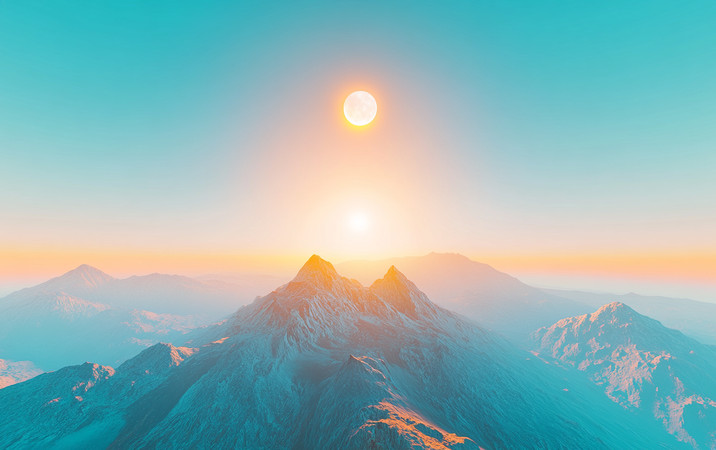 夕阳下的巍峨山峰 夕阳下的巍峨山峰