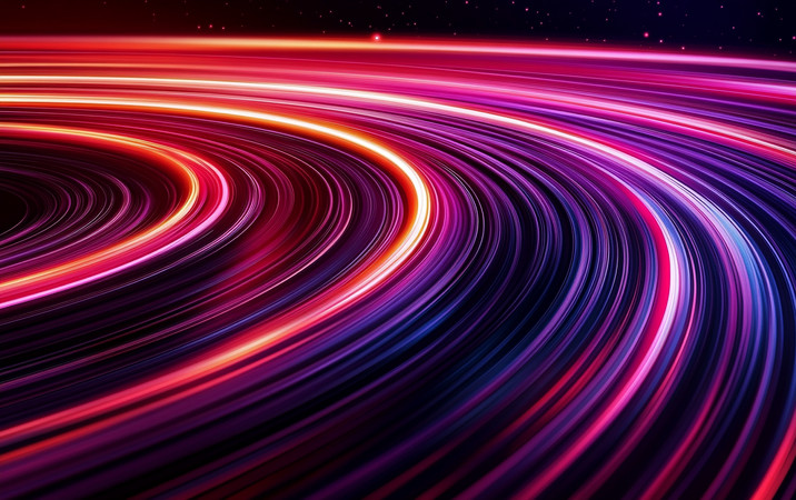 旋转的宇宙光带在夜空中舞动 旋转的宇宙光带在夜空中舞动