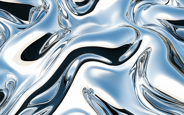 银色涟漪在光滑表面上舞动 银色涟漪在光滑表面上舞动