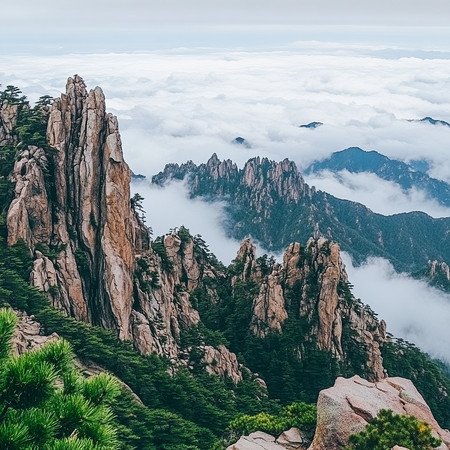 云雾缭绕的巍峨山峦 云雾缭绕的巍峨山峦