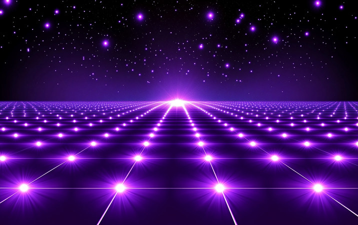 紫色星河中的光点舞动 紫色星河中的光点舞动