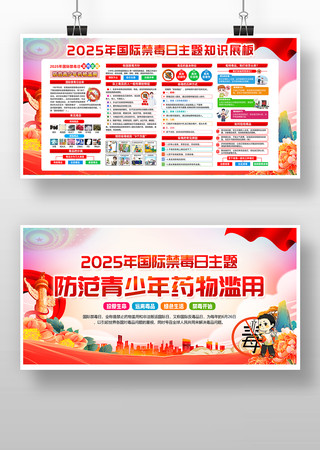 社区校园2025年国际禁毒日知识宣传展板