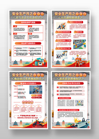 安全生产宣传月居民安全篇海报