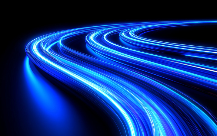 蓝色光流在夜空中舞动 蓝色光流在夜空中舞动