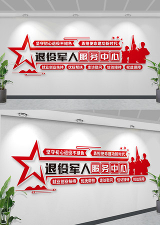 退役军人退役老兵服务中心文化墙