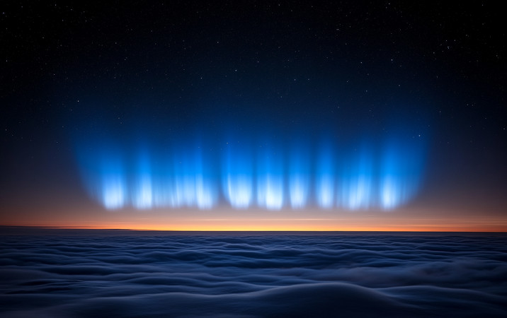 夜空下的极光舞动 夜空下的极光舞动