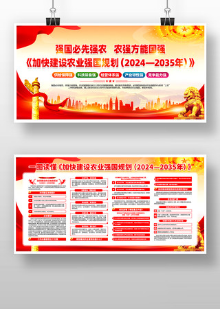 一图读懂加快建设农业强国规划党建展板设计