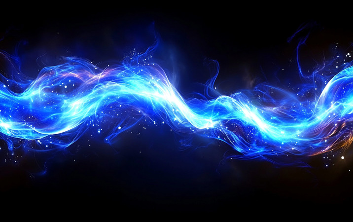 蓝色光流中舞动的星尘 蓝色光流中舞动的星尘