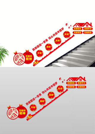 民族团结楼梯文化墙