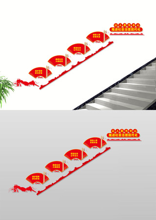 社会治理现代化楼梯文化墙 CDR