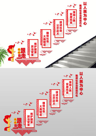 社会治理现代化楼梯文化墙 CDR