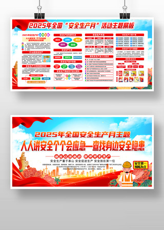 2025年全国安全生产月活动宣传展板