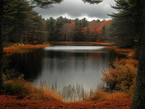 秋日湖畔红叶倒映 秋日湖畔红叶倒映