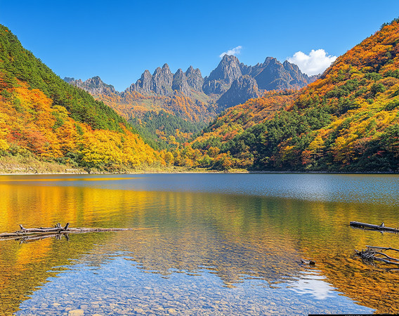 秋日山谷湖水 秋日山谷湖水