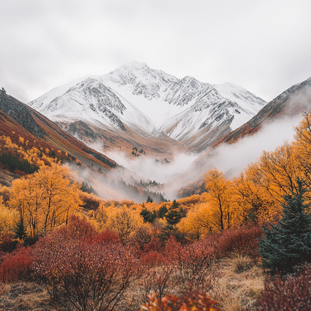 秋日山谷山雾缭绕 秋日山谷山雾缭绕