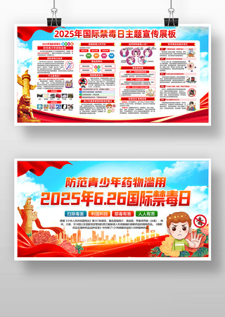 校园社区2025年国际禁毒日宣传知识展板