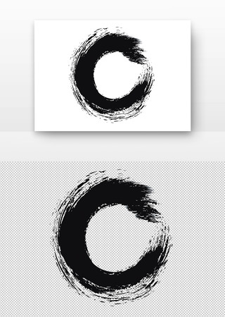 黑色墨迹涂抹形成圆形图案