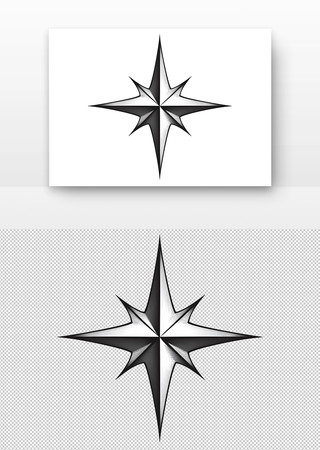 黑色线条构成的星形图案 PNG