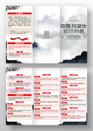 中医药文化知识科普三折页设计