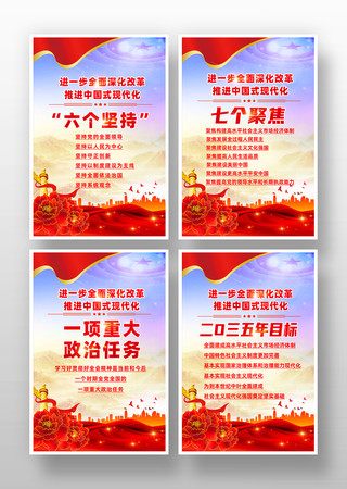 二十届三中全会要点速览党建海报